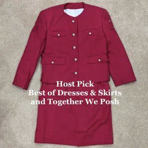 Vintage Red Skirt Suit by PBM Women